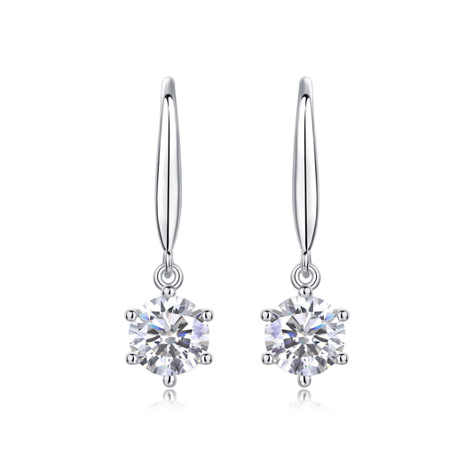 1Jumping Wind Inlaid Moissanite Silver Earrings Luxury Fashion Diamond Earrings Prohibit TikTok sales