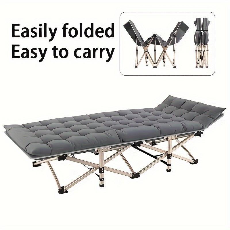 Grey Heavy-duty Folding Camping Bed With Storage Bag Suitable For Travel, Office And RV Travel,Please Note That This Product Is Shipped By Average Shipping Cost