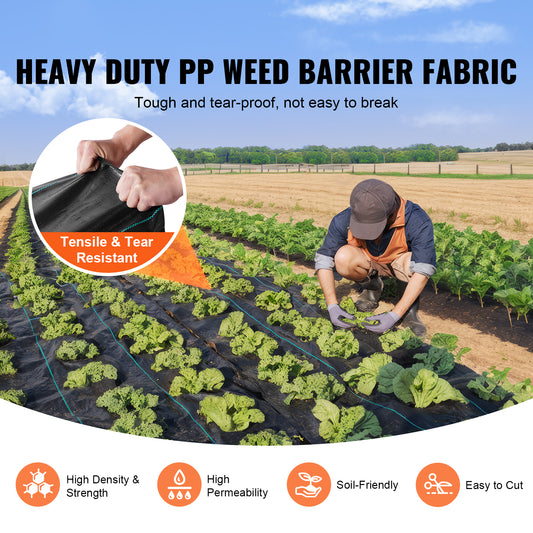 Barrier Landscape Fabric 6X300FT Heavy Duty Woven PP Weed Control Mat