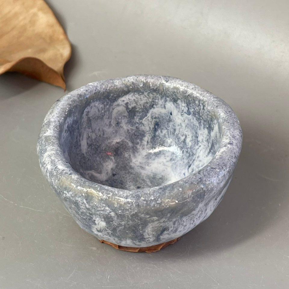 Grey Glaze 40ml Hand Pinch Ice Cracked Garden Type Small Tea Cup and Pinch Pot