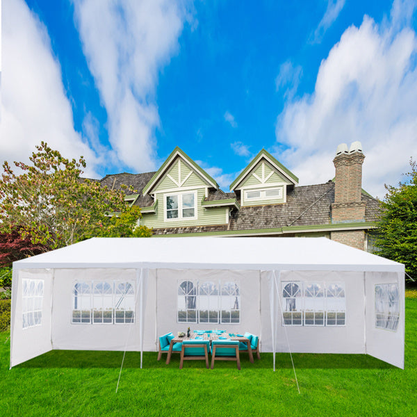 5-Sided Outdoor Party Tent Iron PE Cloth Spiral Pipe Pergola