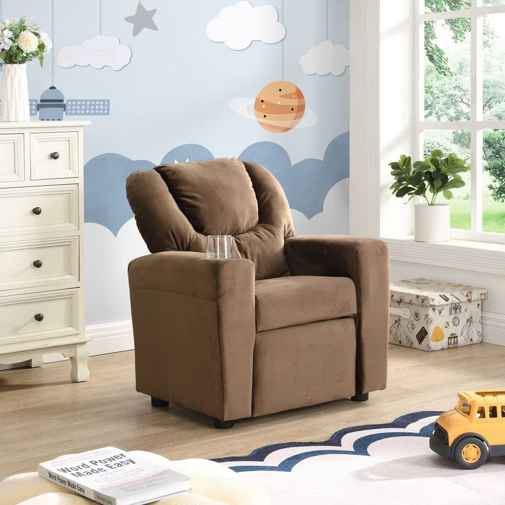 Upholstered Couch With One Cup Holder