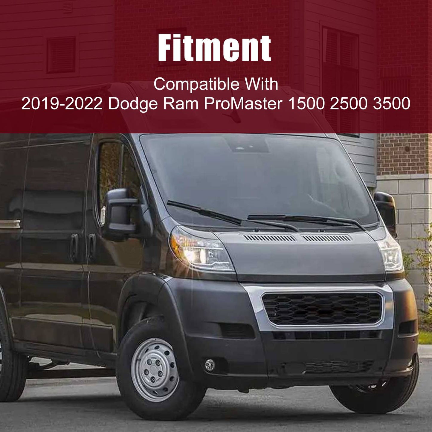 Front Grill For 2019-2022 Ram ProMaster 1500 2500 3500 Gloss Black