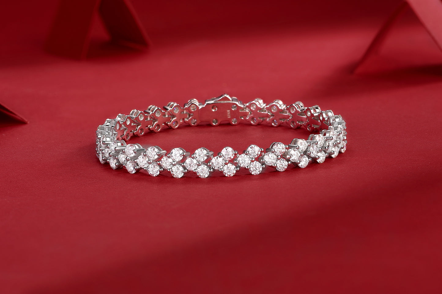 1Kanong Luxury Fashion Mossan Diamond S925 Silver Bracelet