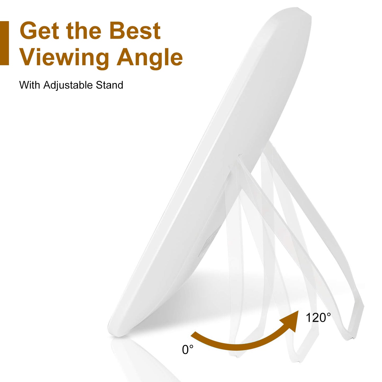 1Pc 5.98x8.62in Lighted Makeup Mirror Vanity Desk Mirror Small LED Mirror With 3 Light Colors Touch Screen Brightness Adjustable USB Rechargeable