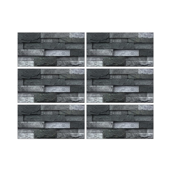 Black Gray Stone Tile Peel And Stick Wallpaper Home Decoration Waterproof Self-Adhesive Wallpaper For Bathroom Kitchen Living Room Splash-proof Removable No Glue Required Easy To Install