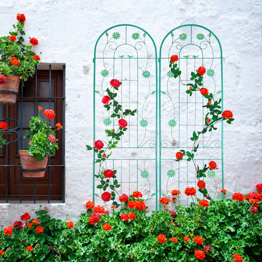 2-Pack Metal Garden Trellis 86.7x19.7 Rustproof For Climbing Plants Outdoor