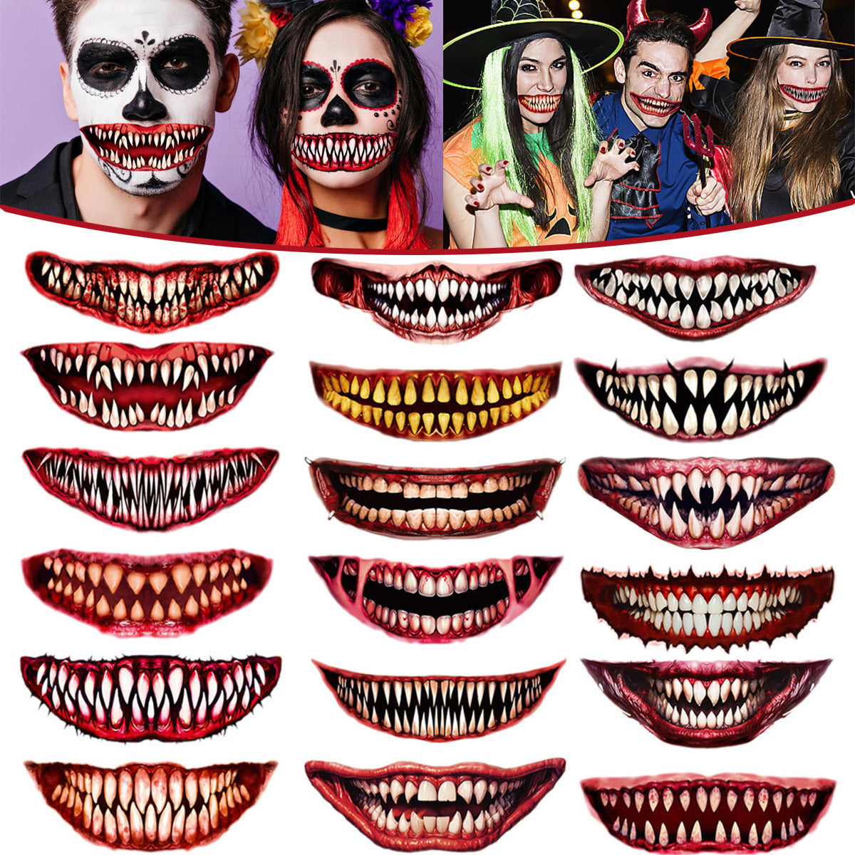 18 Sheets Halloween Temporary Tattoo Stickers
