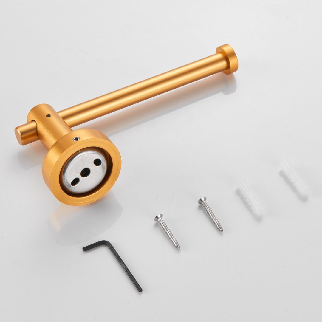 Toilet Paper Holder Brushed Gold Thicken Space Aluminum Toilet Roll Holder For Bathroom, Kitchen, Washroom Wall Mount