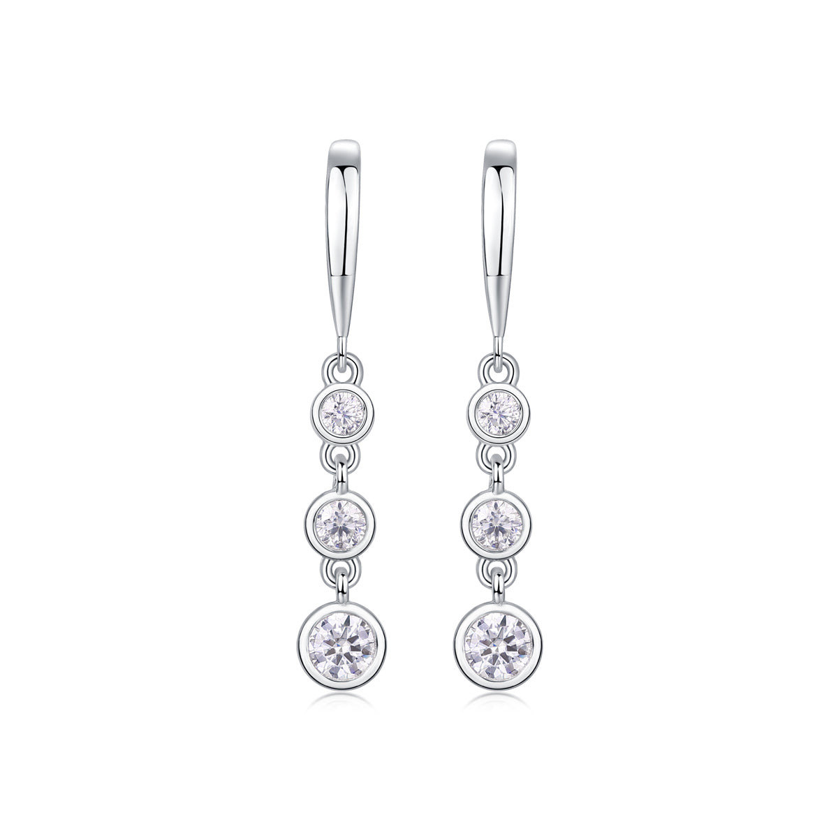 1Classic Multi-diamond Set Moissanite Silver Earrings Luxury Fashion Diamond Earrings Stud Earrings