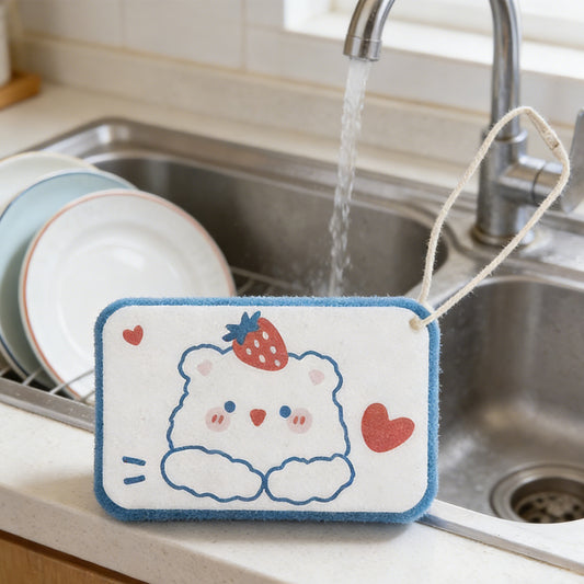 Strawberry Bear Dishwashing Sponge