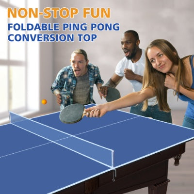 7ft Mid-Size Ping Pong Conversion Top Foldable  Portable Table Tennis Table Top For Indoor Games