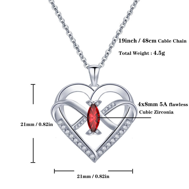 Emma Manor Heart Pendant Necklace 14k White Gold Plated 5A Cubic Zirconia Infinity Butterfly Jewelry For Women