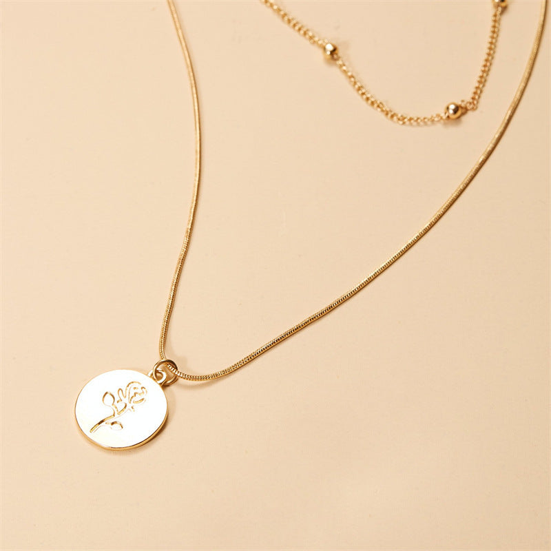 Women's Multi-layer Necklace Simple Rose Brand Versatile Jewelry