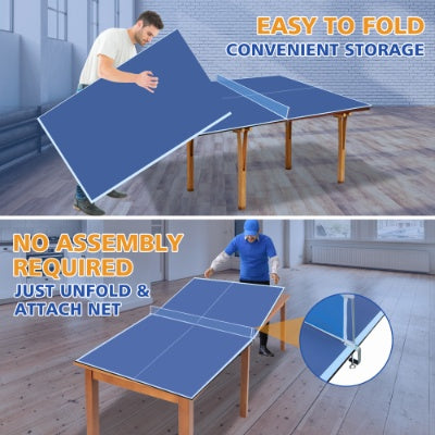 7ft Mid-Size Ping Pong Conversion Top Foldable  Portable Table Tennis Table Top For Indoor Games