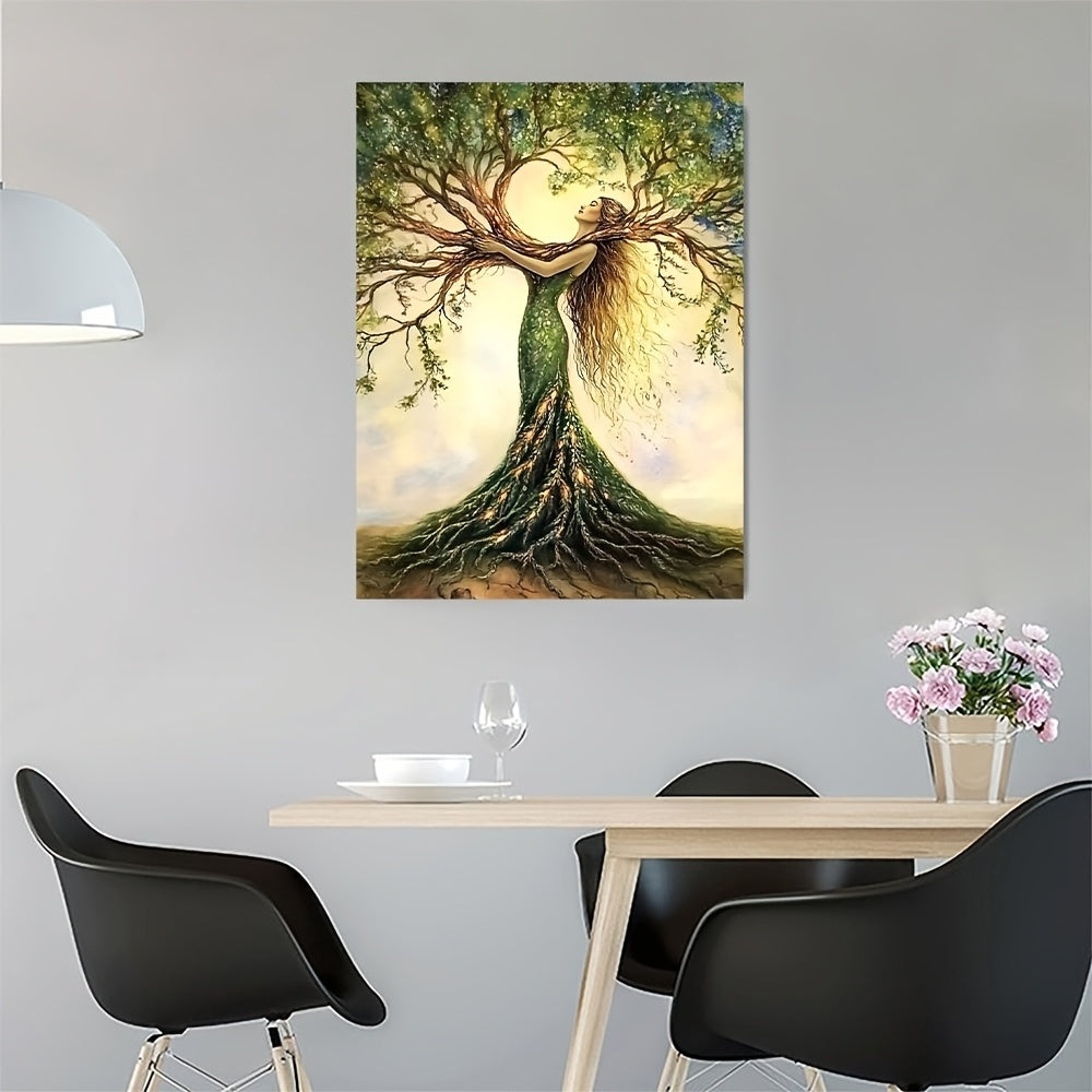 Room Decor 1pc Tree Of Life Canvas Art Print, Wooden Framed Nature-Inspired Wall Decor For Living Room, Bedroom, Office, Cafe - Unique Gift Idea, Creative Home Decoration--Selling On Temu Is Prohibited