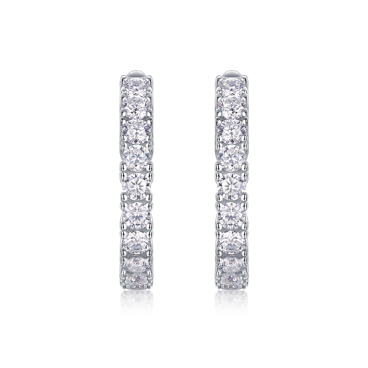 Modern Guide Luxury Fashion Diamond Earrings Stud Set With Mosan Diamond Silver Ornaments