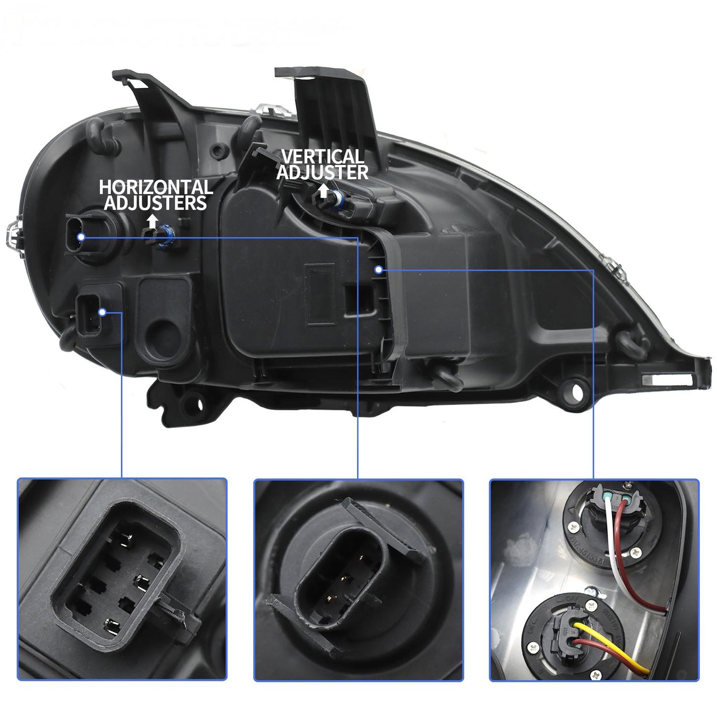 Freightliner 04-17 Front Headlights, White, Set-2 Pieces