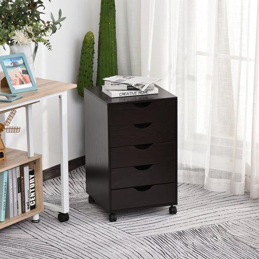 5 Drawer File Cabinet Storage Organizer Filing Cabinet with Nordic Minimalist Modern Style & Wheels