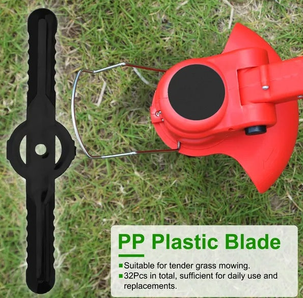 32Pcs Plastic Blades Fit For D0102HGP2XU Replacement For Cordless Weed Trimmer
