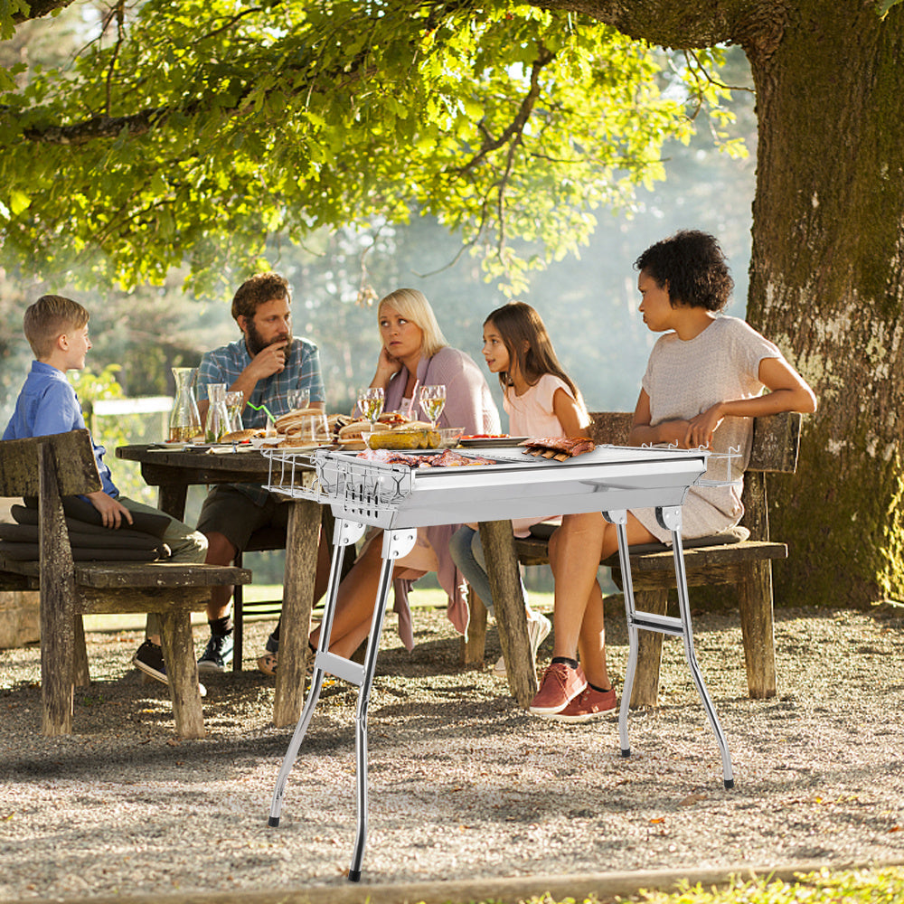 100x31x71cm Silver Stainless Steel Barbecue