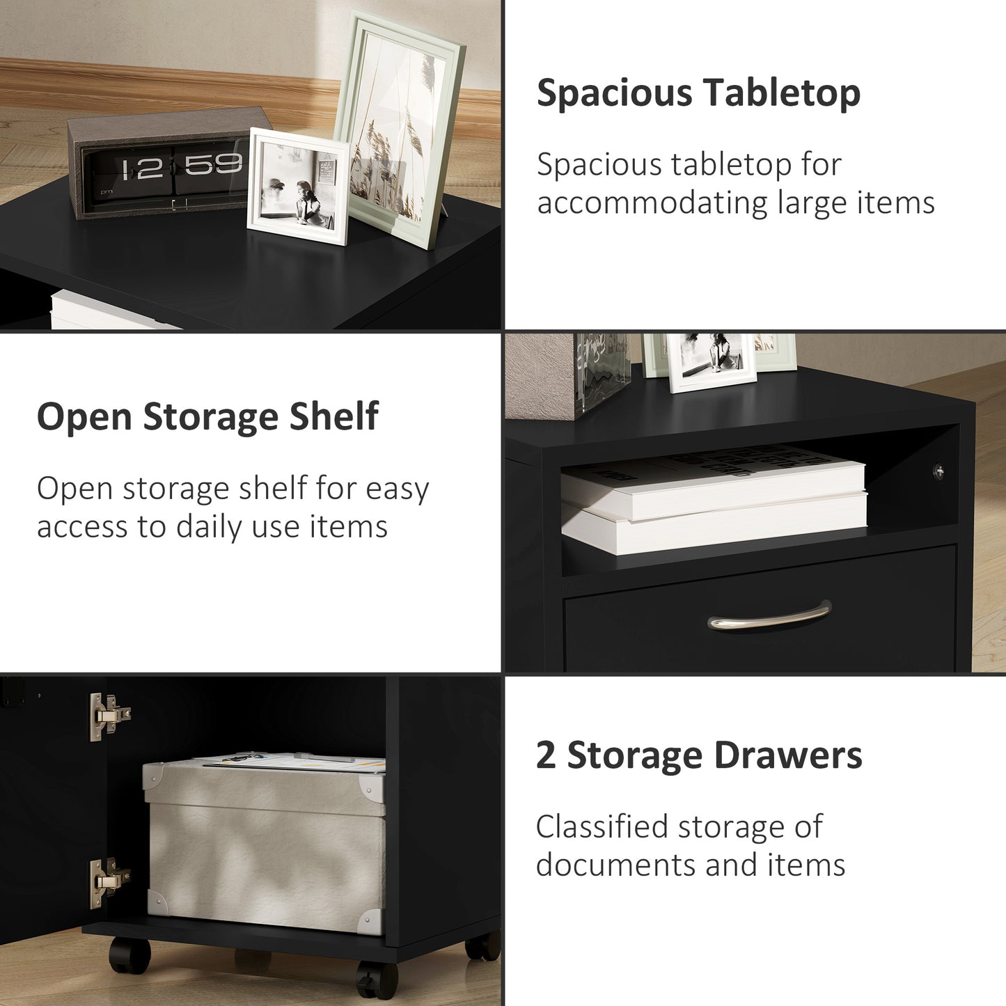 Mobile Storage Cabinet Organizer with Drawer and Cabinet