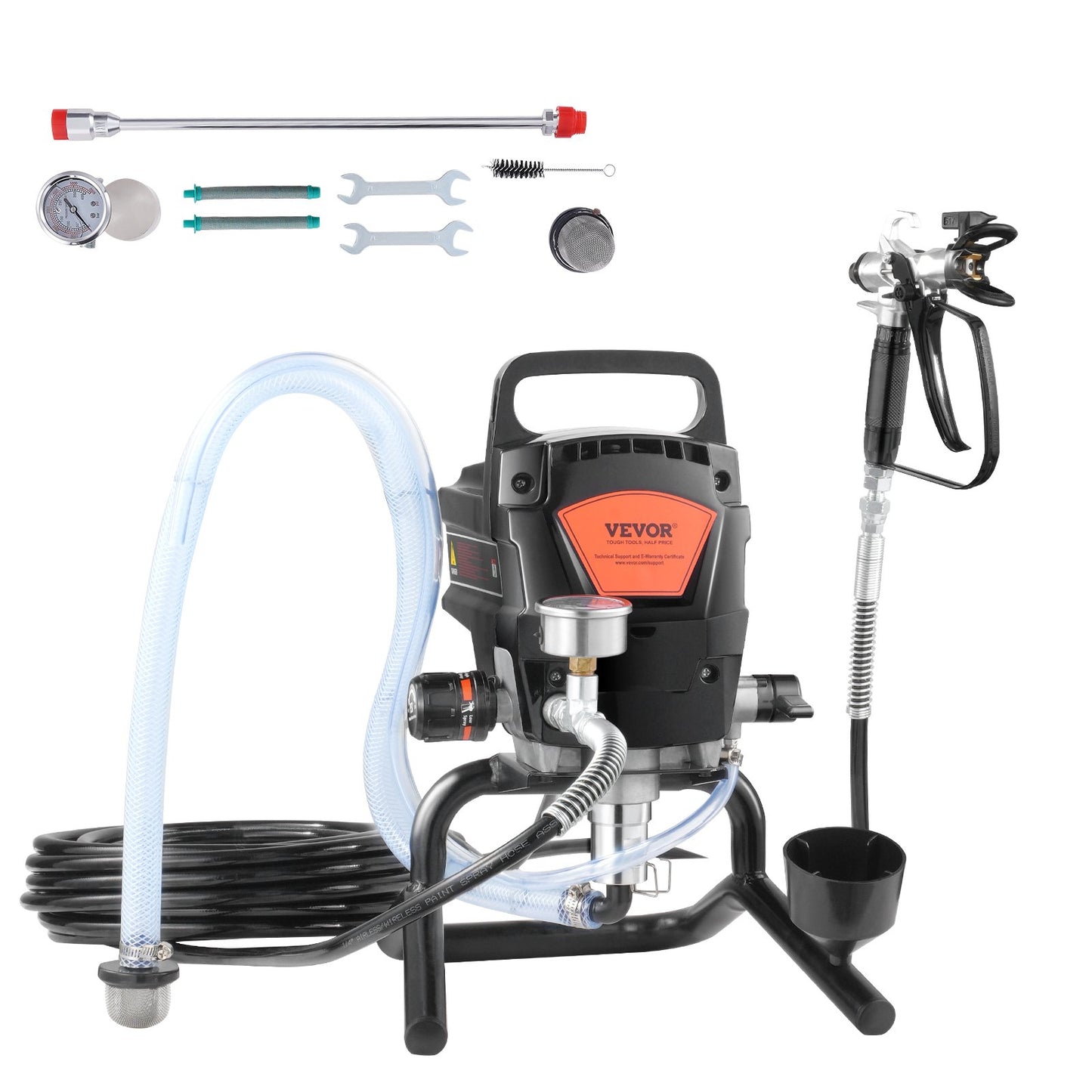 950W Stand Airless Paint Sprayer, 3000PSI High Efficiency Electric Airless Sprayer, Handheld Paint Sprayers For Home Interior And Exterior Furniture And Fences, Fine And Even Painting Effect