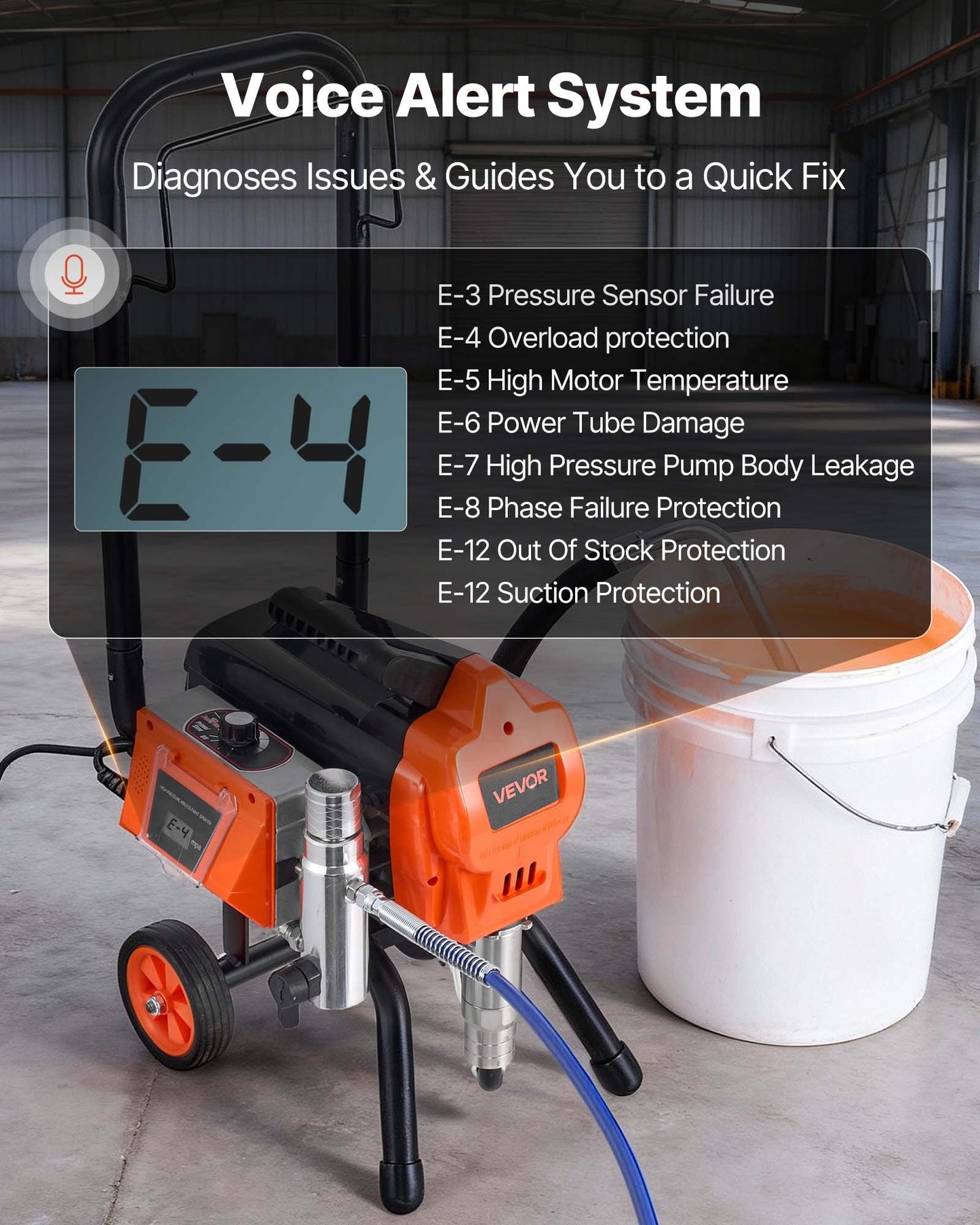Stand Airless Paint Sprayer, 1500W, 3300PSI High Pressure Airless Sprayer With Cart, Cleaning Brush, Hose, Extension Rod, Nozzles, Electric Spray Paint Machine For Large Apartments, Buildings