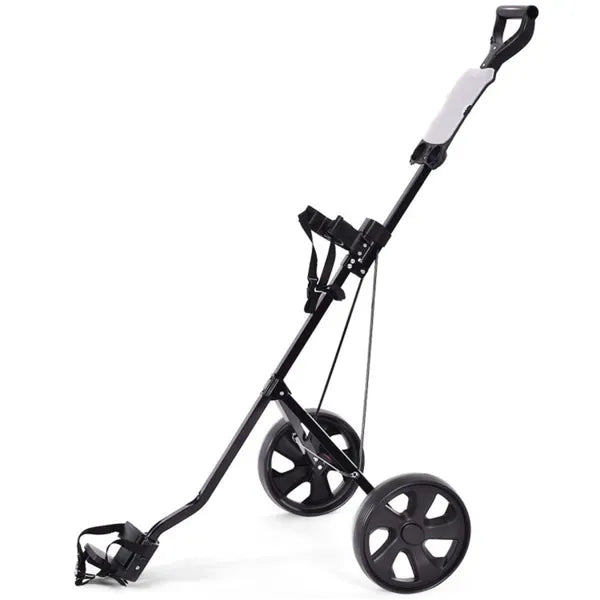 6lbs Lightweight Golf Push Cart - Steel Frame, Foldable Design, 9.5" Ball Bearing Wheels