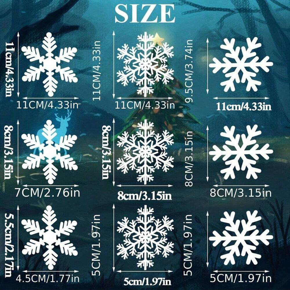 135Pcs Christmas Window Clings Snowflakes Window Decals Static Window Stickers For Christmas Decorations Window Decor Ornaments Xmas Party Supplies Thanksgiving Party Decor -5-Sheet,Christmas