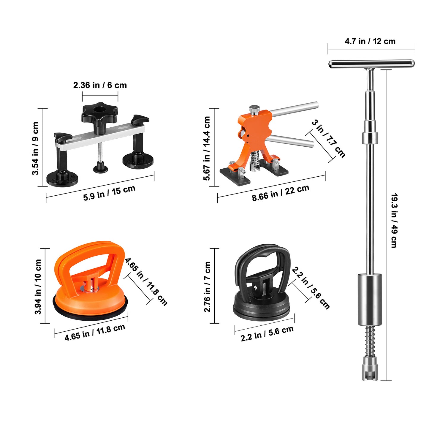 VEVOR Car Body Dent Puller Bridge Lifter Tool Paintless Hail Remover Repair Kit
