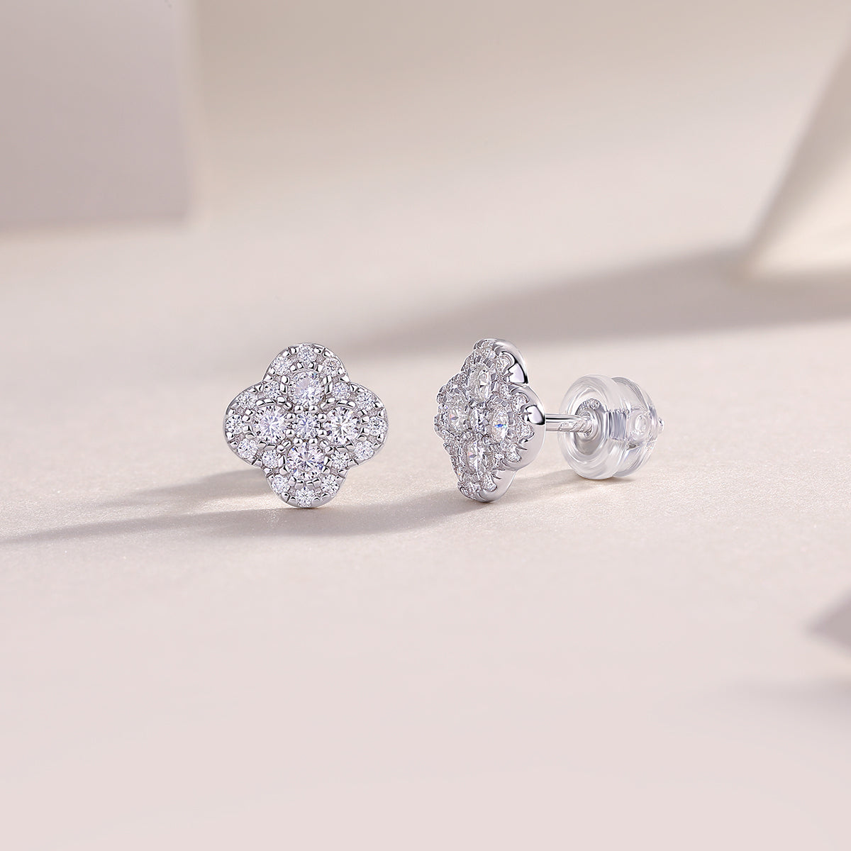 Ningxiang - Fashionable And Luxurious Diamond Jewelry Earrings Set With Moissanite S925 Sterling Silver And Platinum-plated Stud Earrings