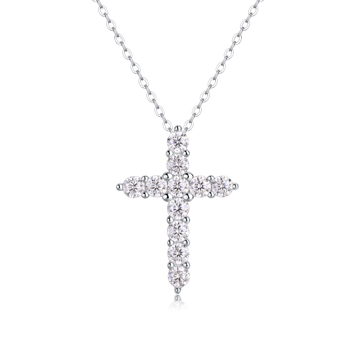 1Faith Luxury Fashion Diamond Pendant Necklace Set With Mosan Diamond Silver Ornaments Prohibit TikTok sales