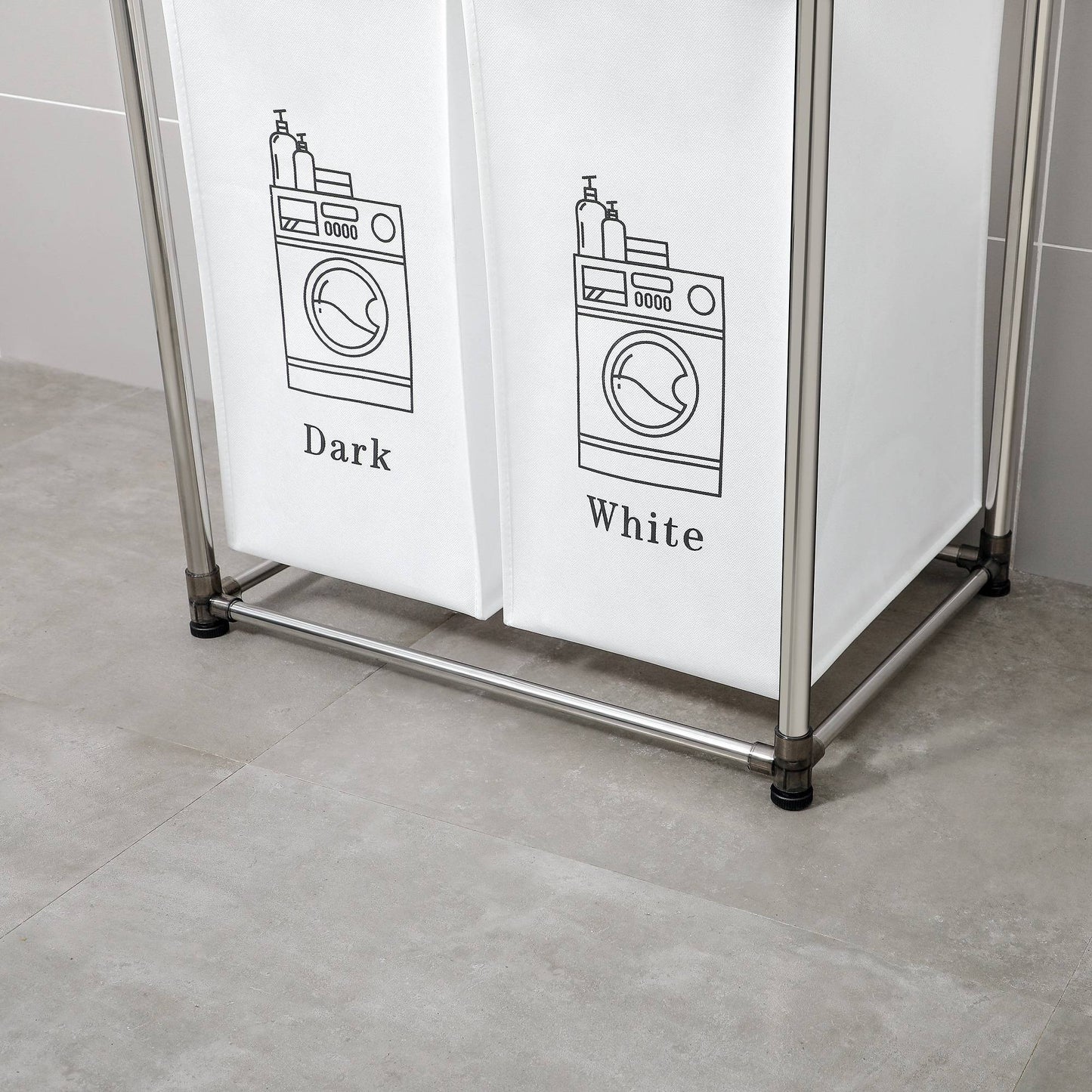 2 Tier Laundry Hamper Laundry Sorter With 4 Removable Bags For Organizing Clothes