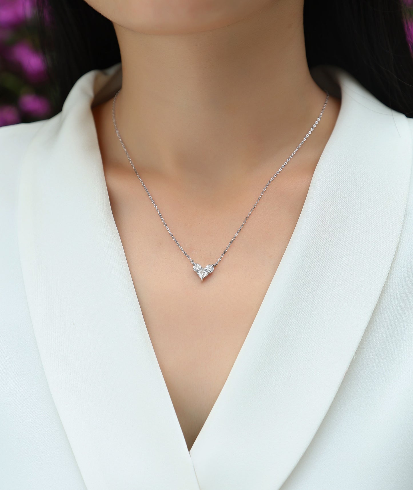 Love In The Present - A Fashionable And Luxurious Diamond Jewelry Pendant Set With Square Moissanite S925 Sterling Silver
