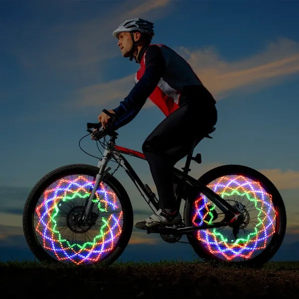 2Pcs 32LEDs Patterns Cycling Lights Rainbow Wheel Tire Lamp