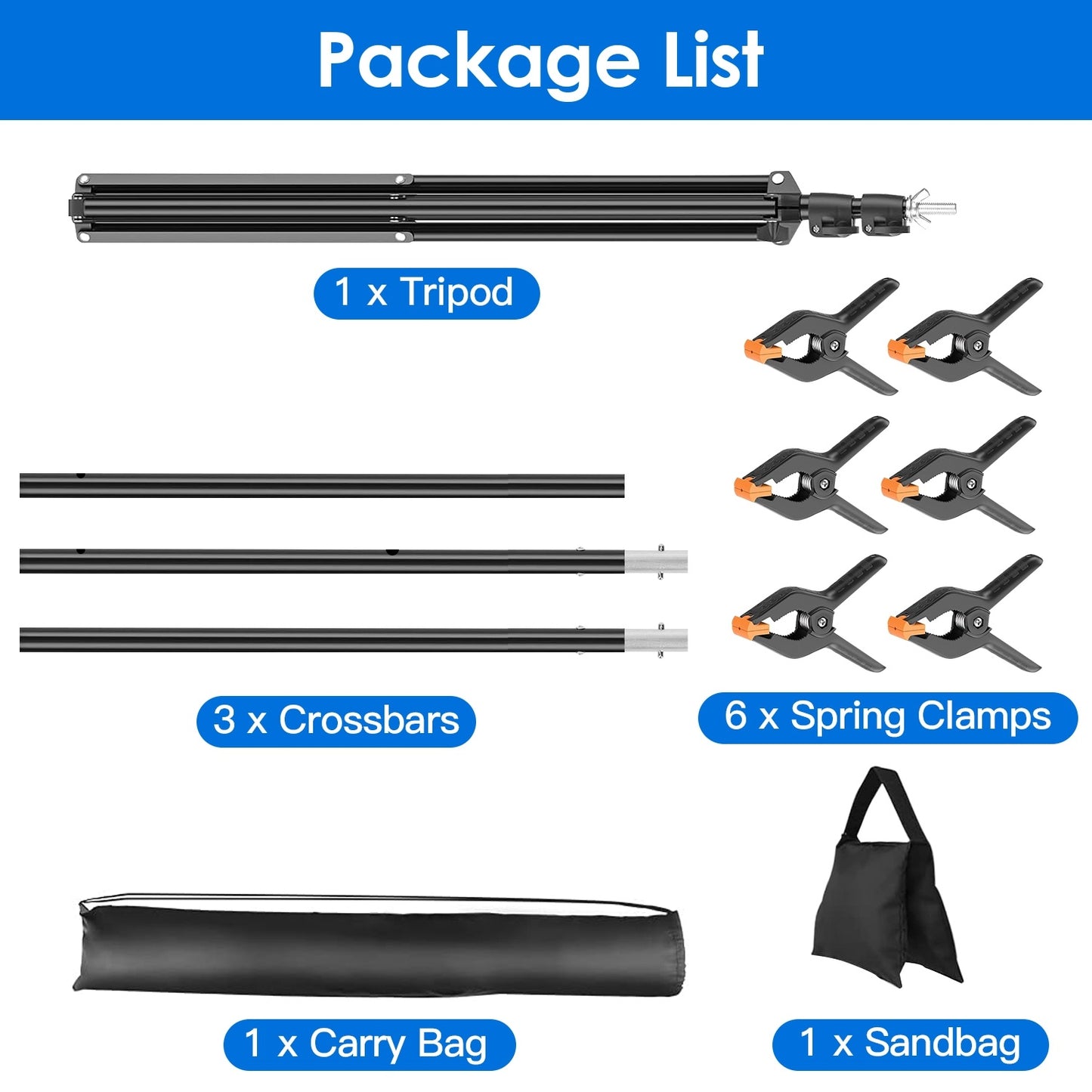 1Set 6.5x8.5FT T Shape Photo Video Backdrop Stand Heavy Duty Background Stand Adjustable Photography Backdrop Stand With 6 Spring Clamps Sandbag Carry Bag For Studio Party Wedding