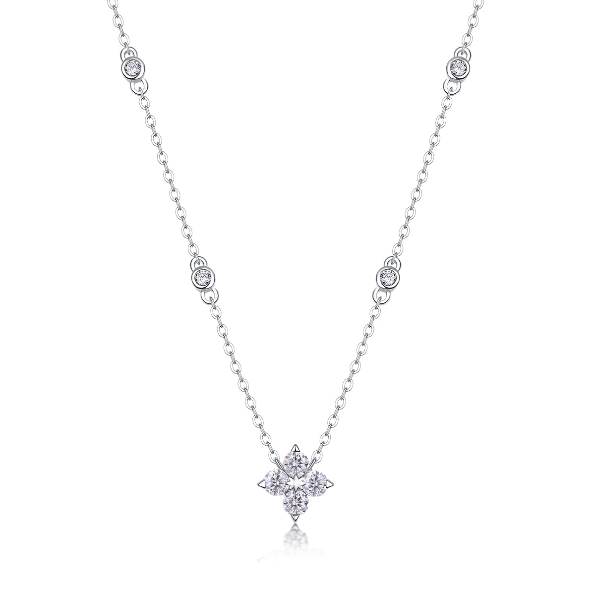 Radiant Star - A Fashionable And Luxurious Diamond Jewelry Pendant Set With Moissanite S925 Sterling Silver And Platinum Plating