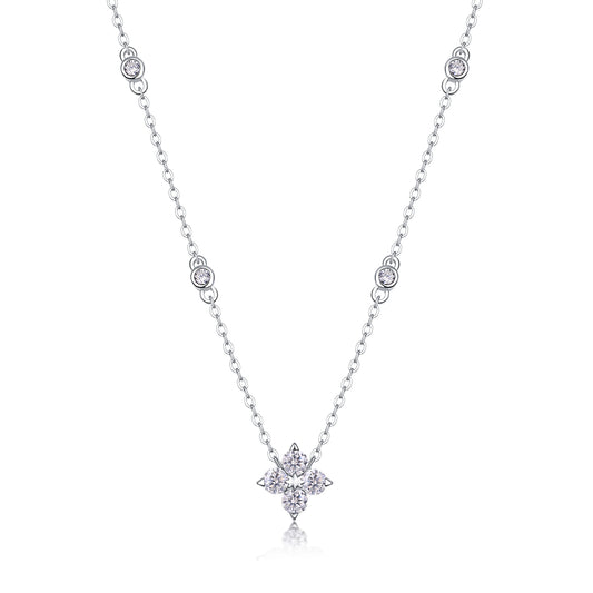 Radiant Star - A Fashionable And Luxurious Diamond Jewelry Pendant Set With Moissanite S925 Sterling Silver And Platinum Plating