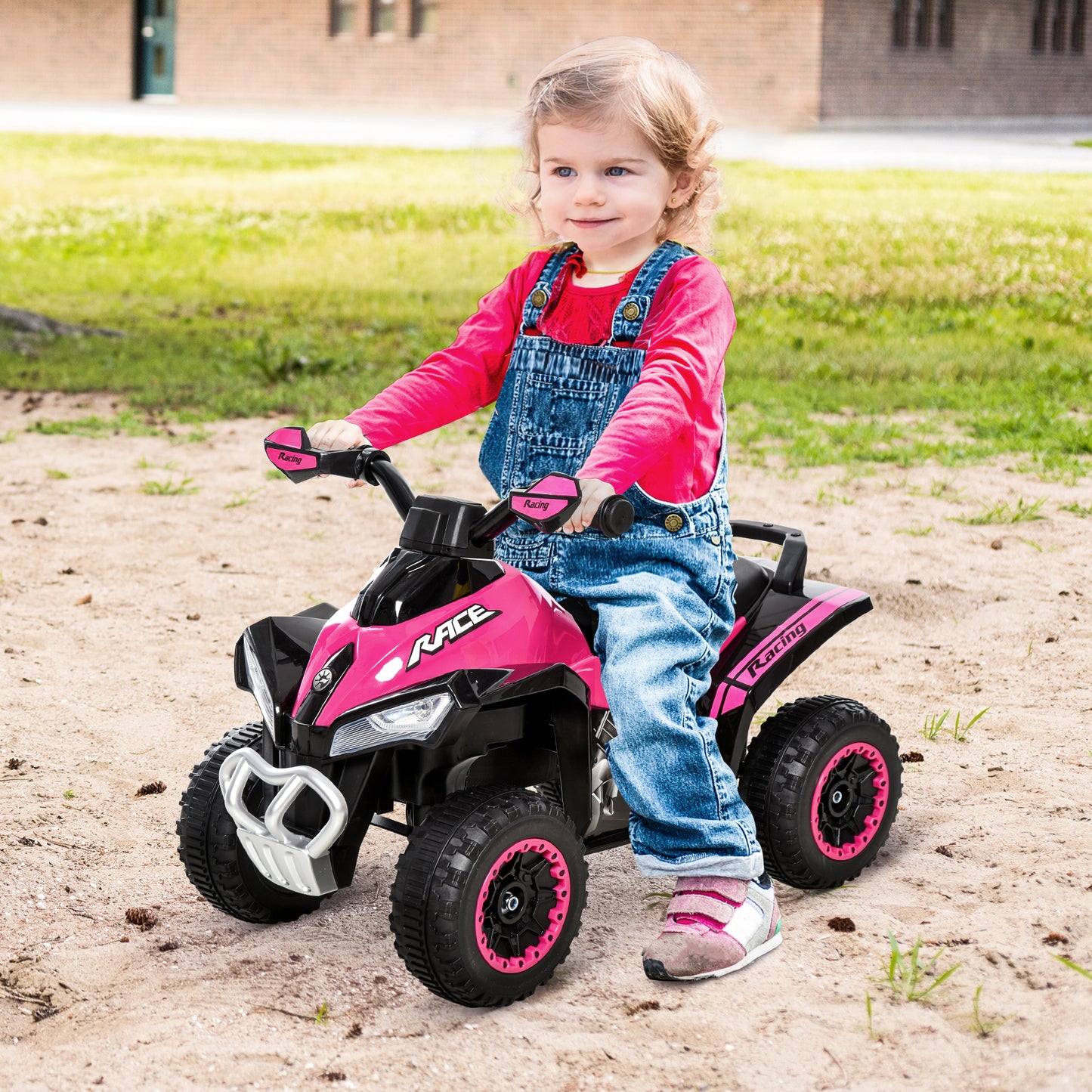 Toddler Push Car Foot-to-Floor 4 Wheels Music Light For Kids 18-36 Months
