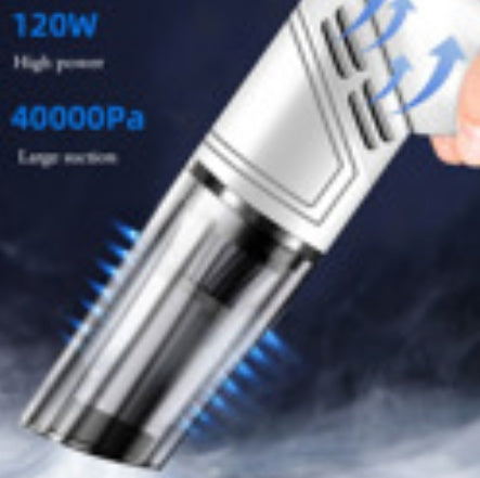 White Wireless Automobile Folding Vacuum Cleaner Hand-held High-power Strong Suction Vacuum Cleaner