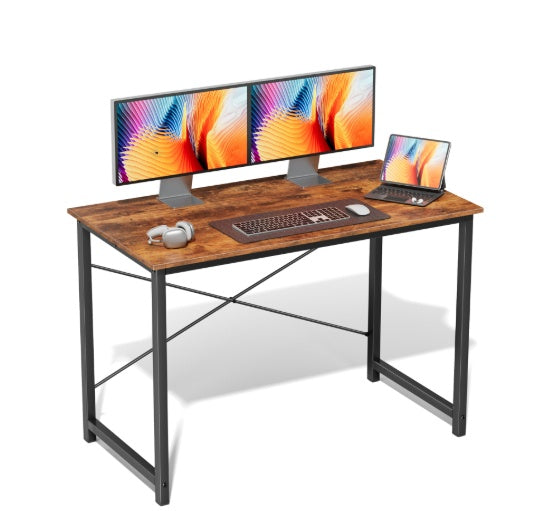 Computer Office Desk For Small Spaces, Writing Gaming Work Desk Modern Kids Study Table With Storage Bag & Headphone Hook
