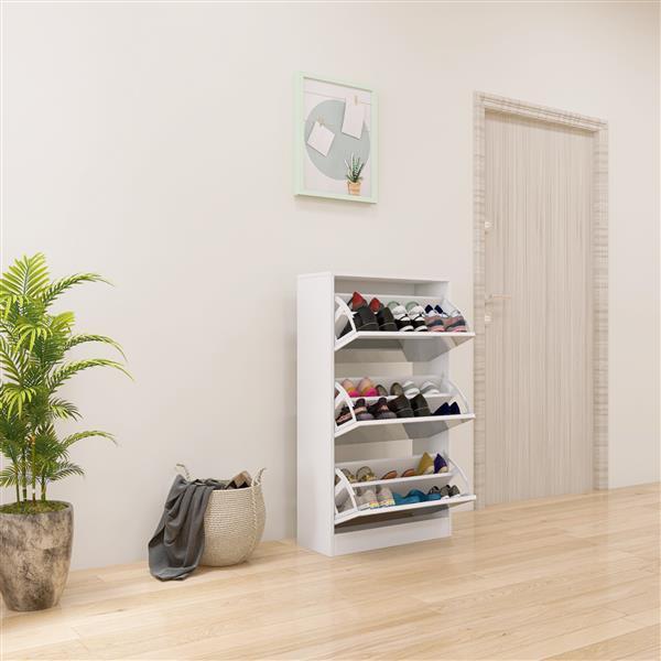 Narrow Shoe Storage Cabinet With Mirror