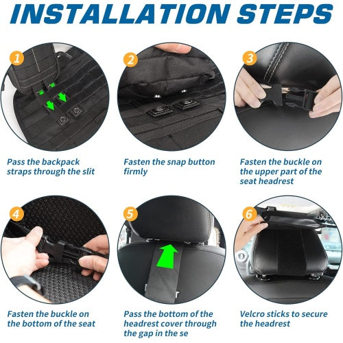 2 Set-Storage Bag, Back Seat Organizer With 3 Detachable Pouches, Tool Room, Warehouse, Outdoor Activity Use