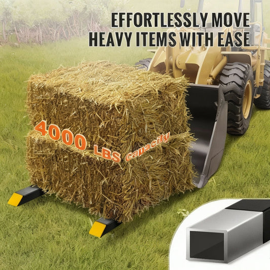 Pallet Forks, 4000 Lbs Capacity Clamp On Pallet Forks, 60 Tractor Bucket Forks, Heavy Duty Front Loader Attachment For Tractor, Loader Bucket, Skid Steer, Tractor Forks For Agriculture And Farm