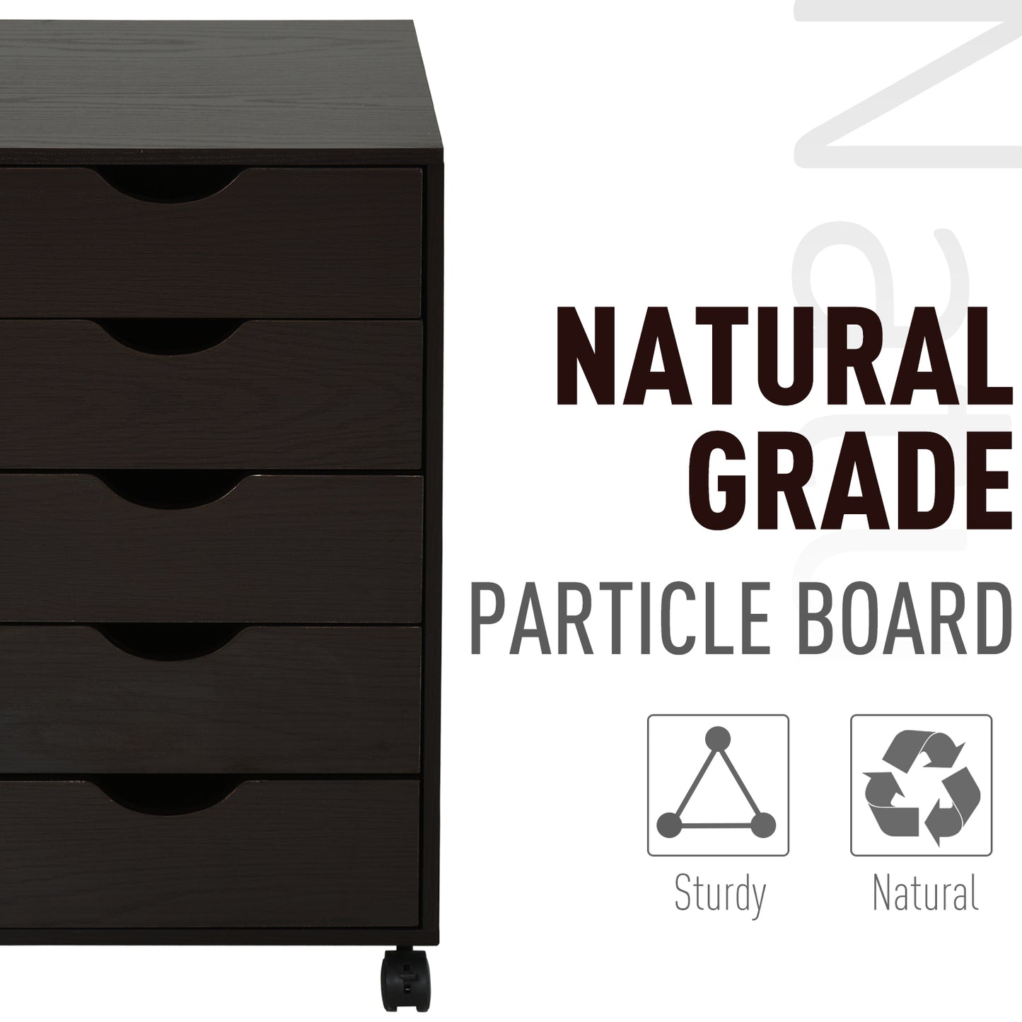 5 Drawer File Cabinet Storage Organizer Filing Cabinet with Nordic Minimalist Modern Style & Wheels