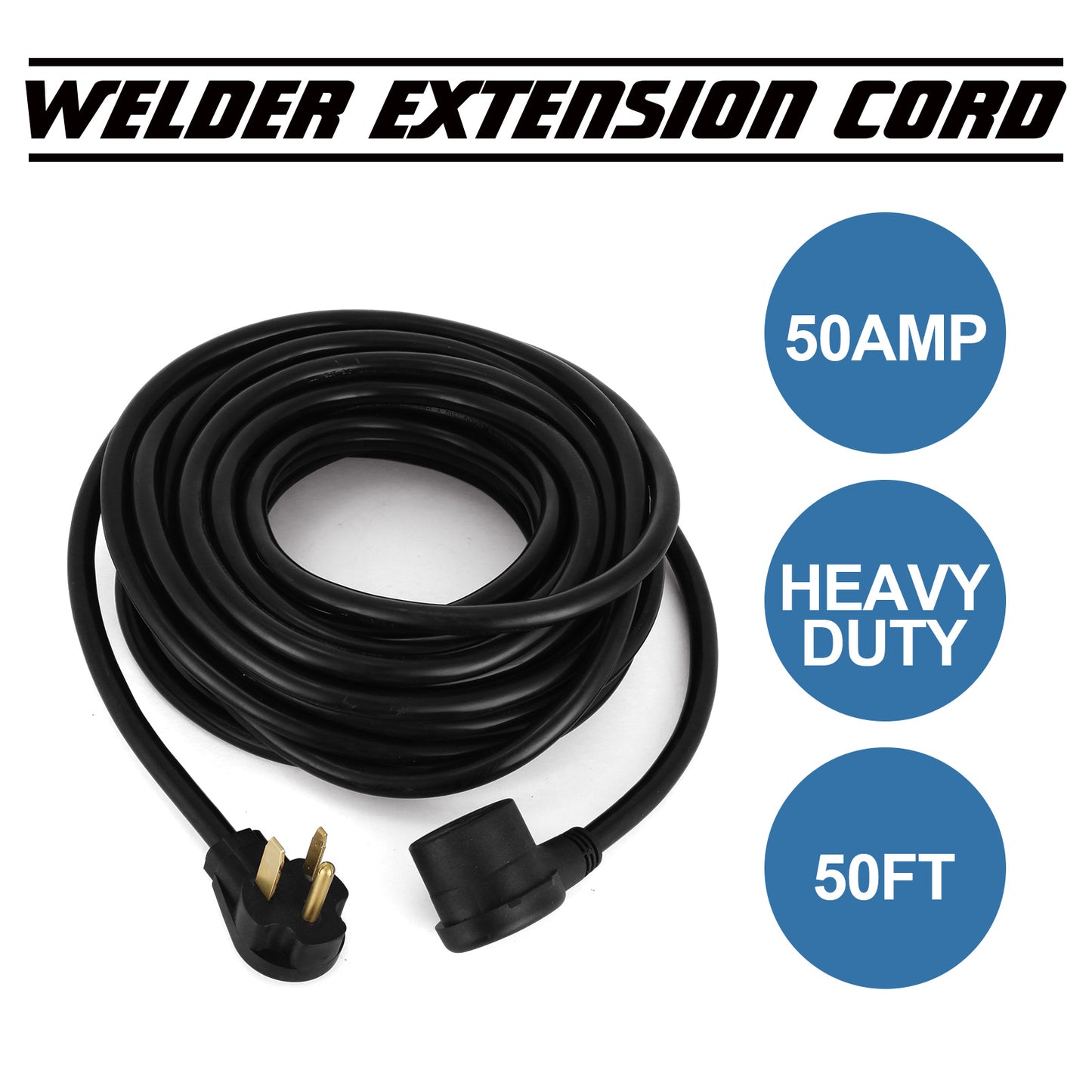 VEVOR  Welding Extension Cord 50ft MIG TIG Plasma Welding Cord 30A Extension Cord For Portable Welders