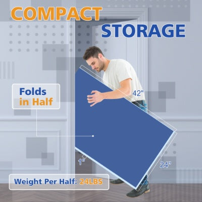 7ft Mid-Size Ping Pong Conversion Top Foldable  Portable Table Tennis Table Top For Indoor Games