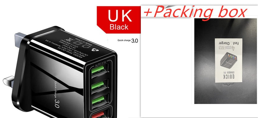 4USB Mobile Phone Charger 3A Charging Head