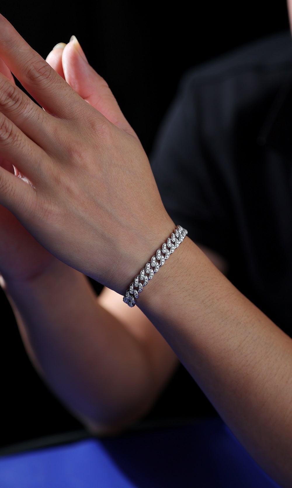 1The Light Of Faith Luxury Fashion Mossan Diamond S925 Silver Bracelet Prohibit TikTok sales